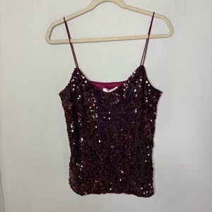 NWT Wayf Burgundy Sequin Camisole Medium